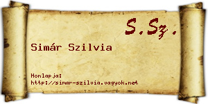 Simár Szilvia névjegykártya