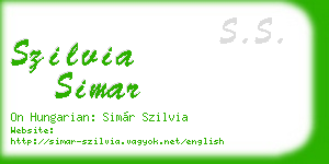szilvia simar business card